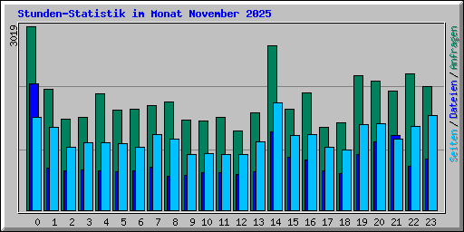 Stunden-Statistik im Monat November 2025